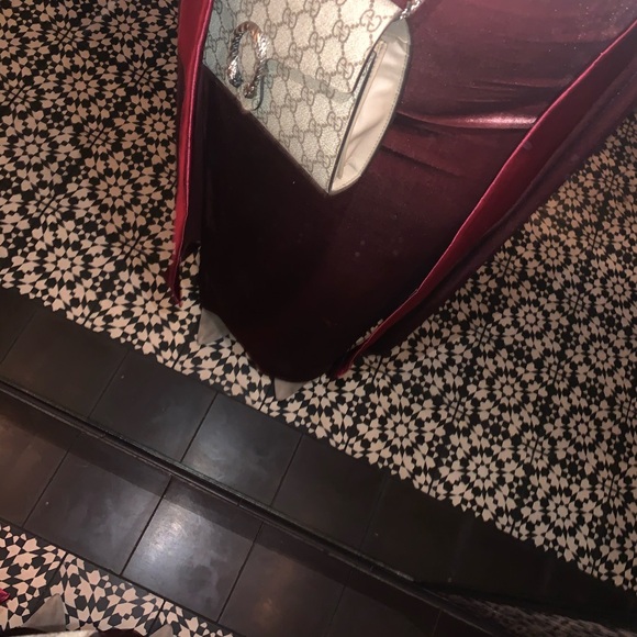 DRESS Sleevless Velour leg slit mauve maxi gown - Picture 2 of 3